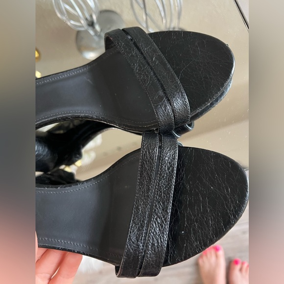 Balenciaga Leather Block Heel Studded Sandals - Picture 12 of 16